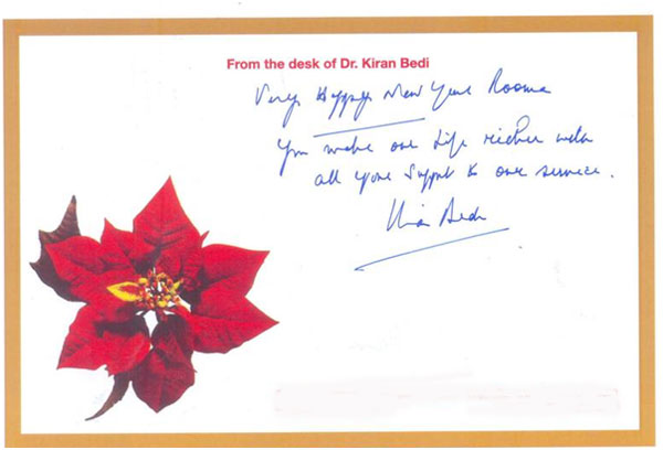 New Year Greetings by Dr. Kiran Bedi
