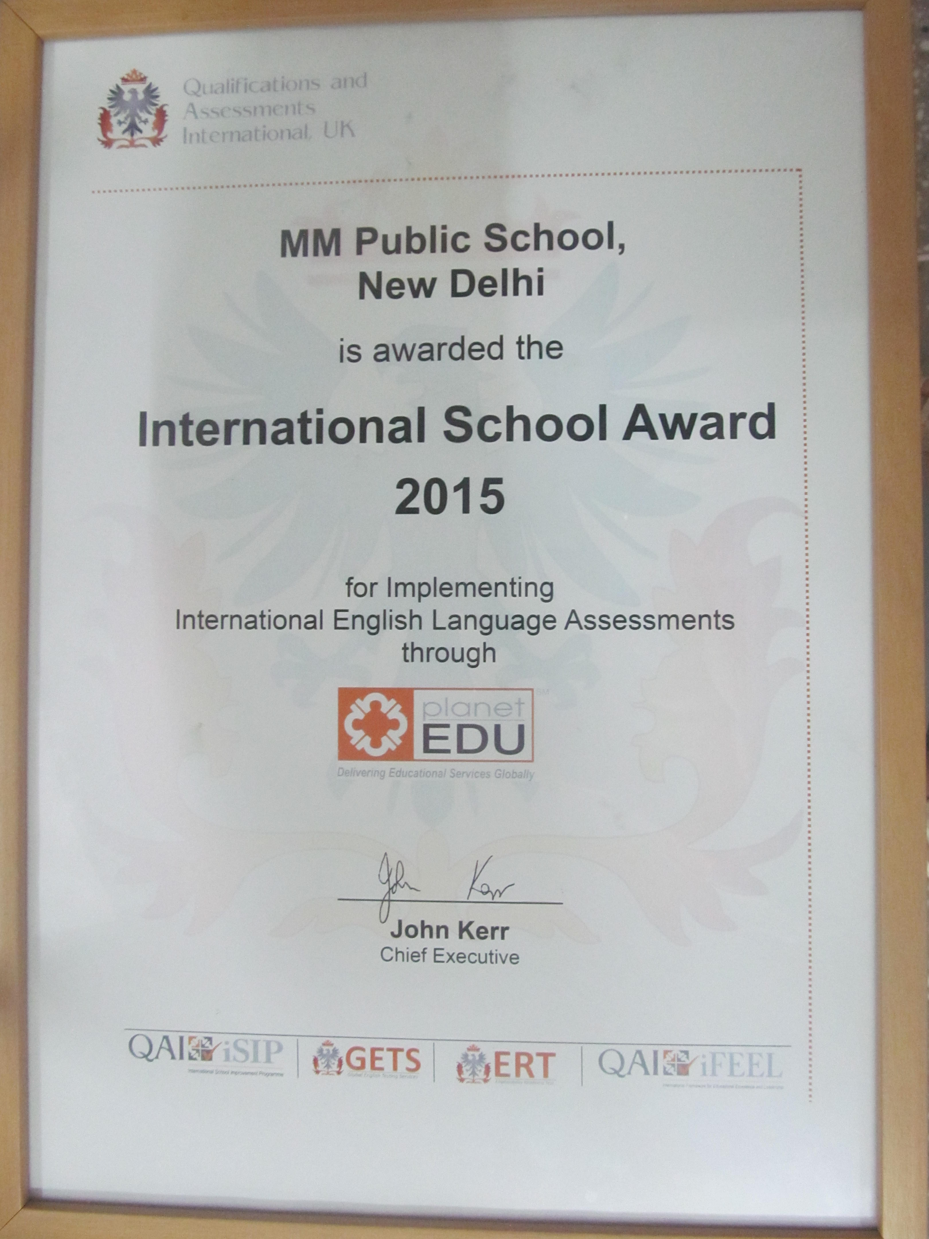 ACHIEVER OF INTERNATIONAL SCHOOL AWARD