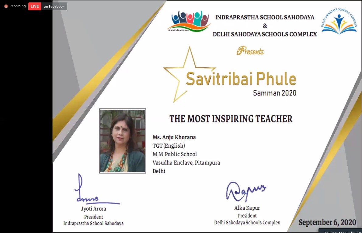 Achiever of Inspiring Teacher Award
