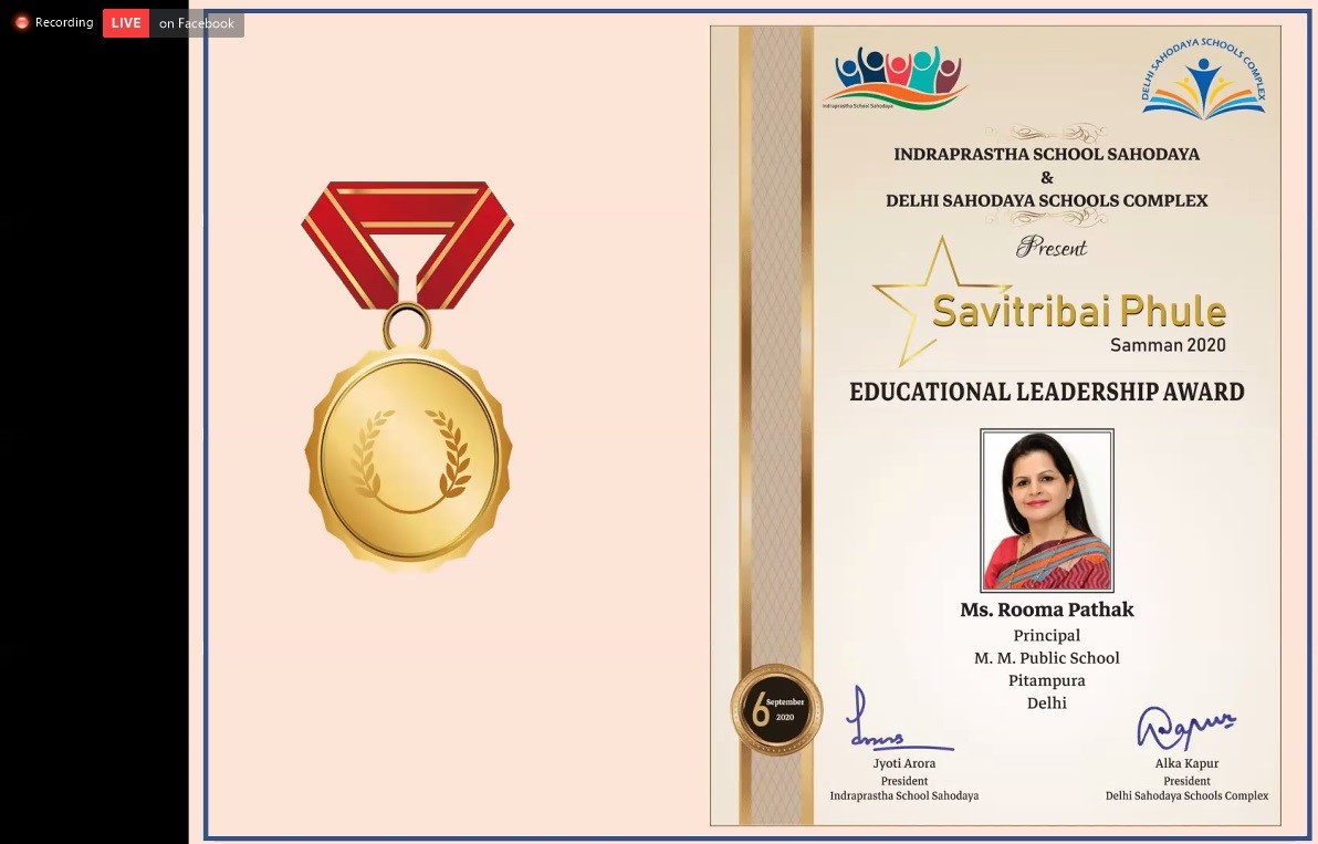 Felicitation of Principal Ma'am Mrs. Rooma Pathak