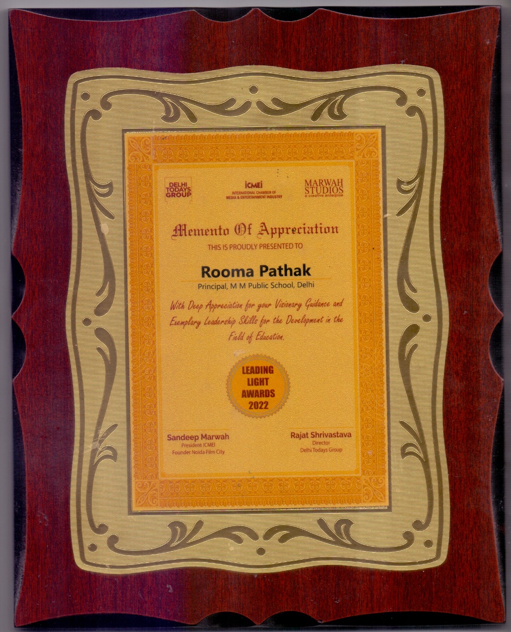 Felicitation of Principal Madam Ms. Rooma Pathak