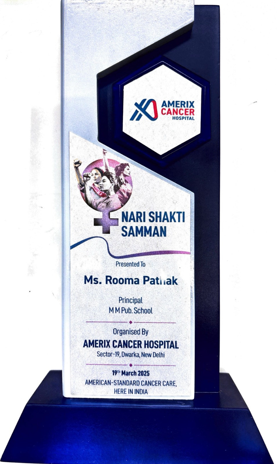 Honorable Principal Ma’am Ms. Rooma Pathak honoured with Nari Shakti Samman