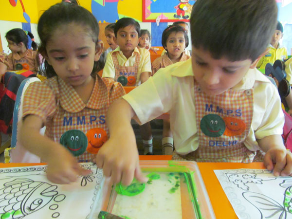 Thumb Printing Activity for LKG and UKG class on 07-04-2015