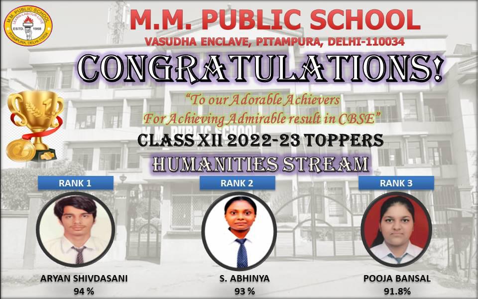 EXEMPLARY RESULT IN CLASS XIITH BOARDS 2022-23