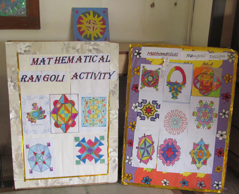RANGOLI MAKING BY MATHS CLUB ON 18-10-2014