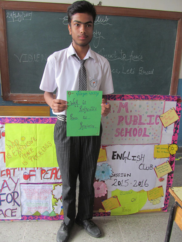 SLOGAN WRITING BY ENGLISH CLUB