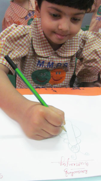 Drawing Butterfly Activity in Pre-primary class