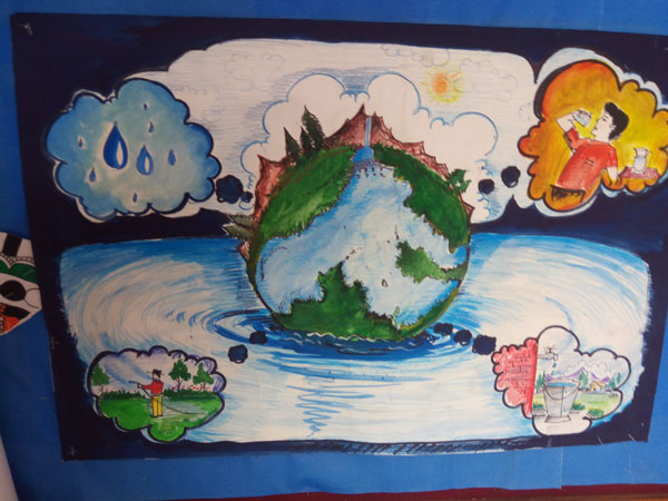 GLOBAL WARMING POSTER MAKING COMPETITION by Art & Craft club