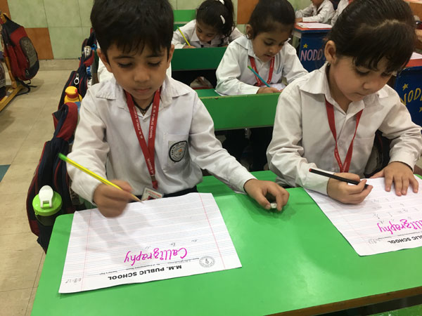 English calligraphy activity for Mont students
