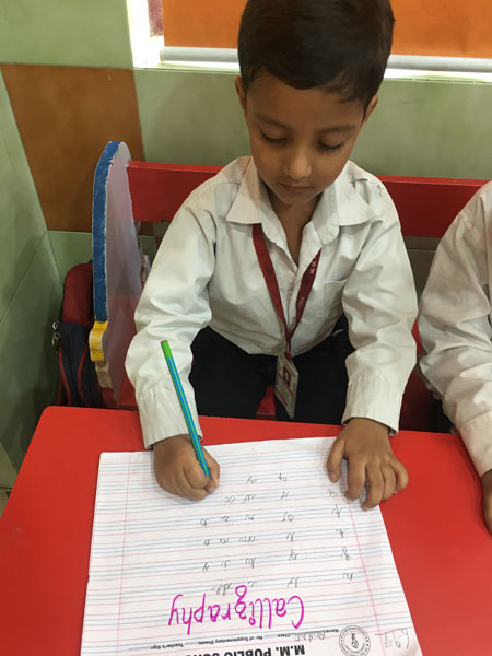 English calligraphy activity for Mont students