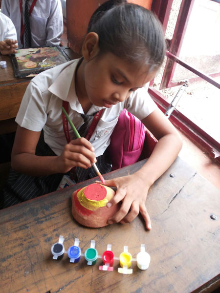 Diyas decoration activity by Art & Craft Club