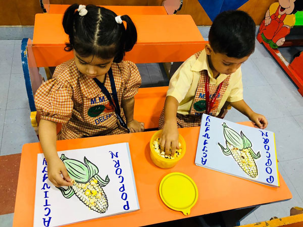Popcorn Pasting Activity by Mont students