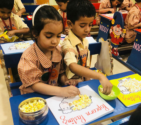 Popcorn Pasting Activity by Mont students
