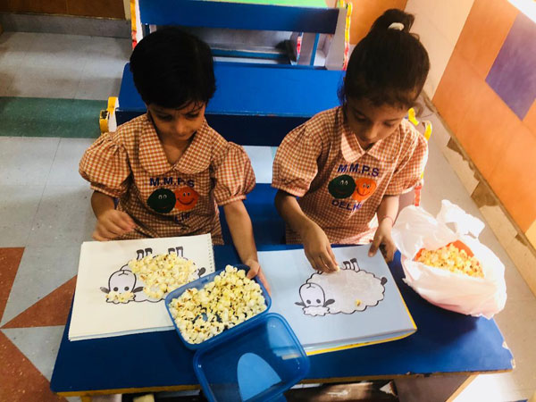 Popcorn Pasting Activity by Mont students