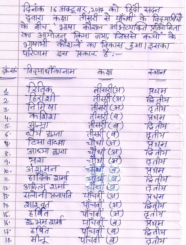 Spellathon by Hindi club