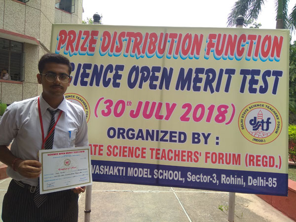 Winner at Science Open Merit Test