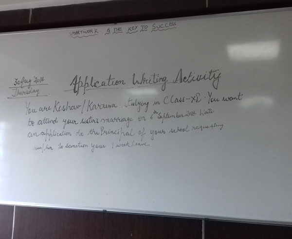 Application Writing Activity by English Club