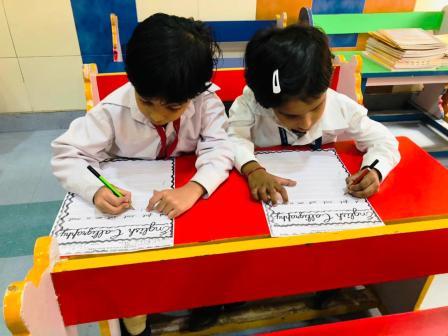 Cursive Writing Competition for classes U.K.G. to I