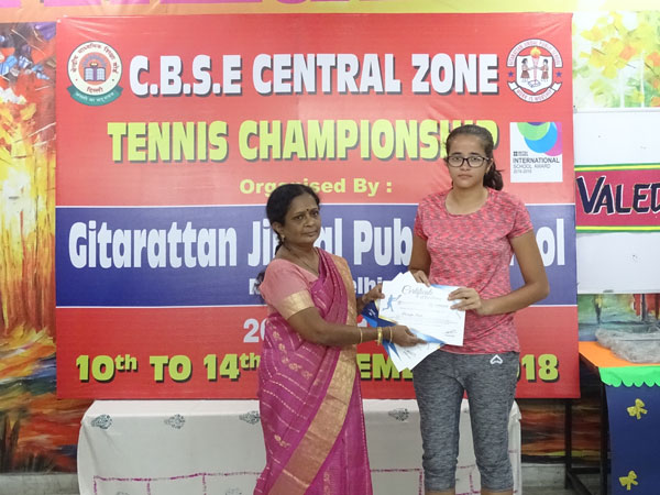 Achievement in CBSE Cluster XX Tennis Tournament