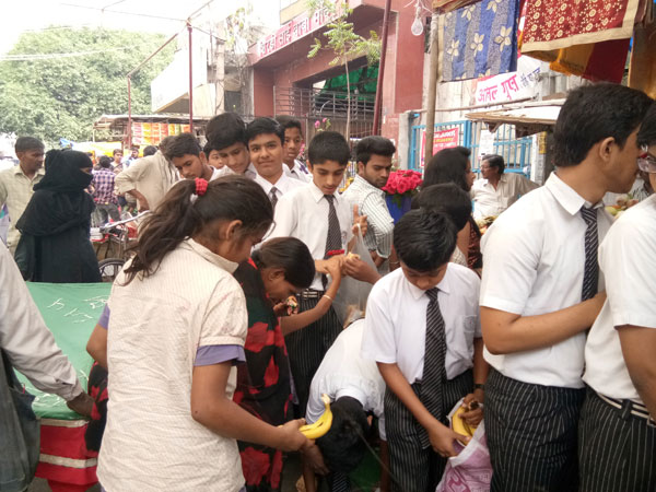 Visit to Temple for food donation by SWAS Club