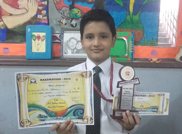 Position in Inter School On The Spot Painting Competition