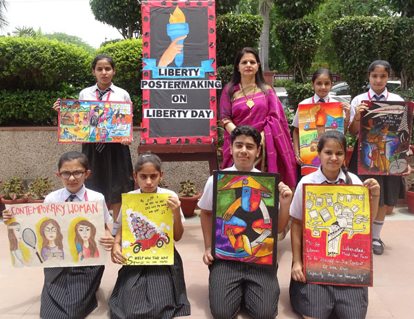 Poster Making Activity on Liberty Day by Art & Craft Club