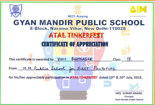 Achievement in Atal Tinkering Fest