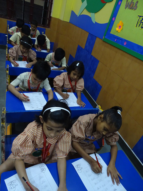 Hindi Calligraphy activity by pre-primary