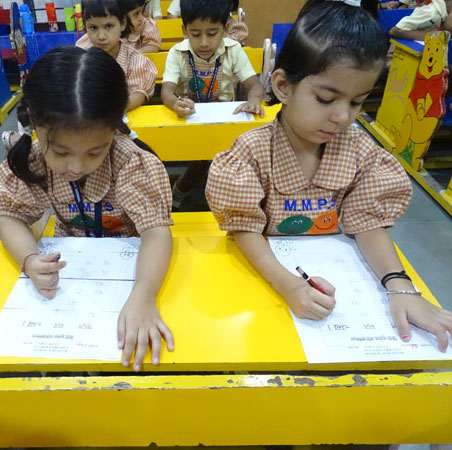 Hindi Calligraphy activity by pre-primary