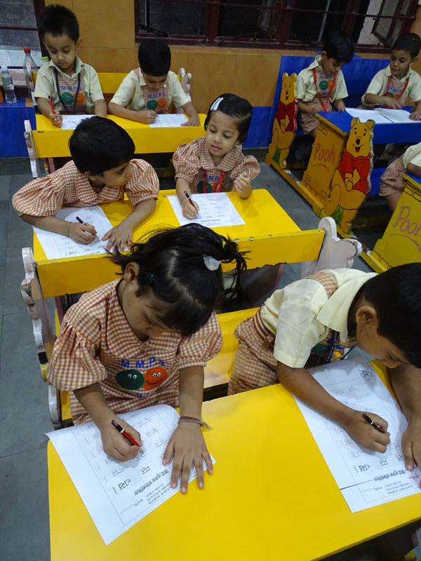 Hindi Calligraphy activity by pre-primary