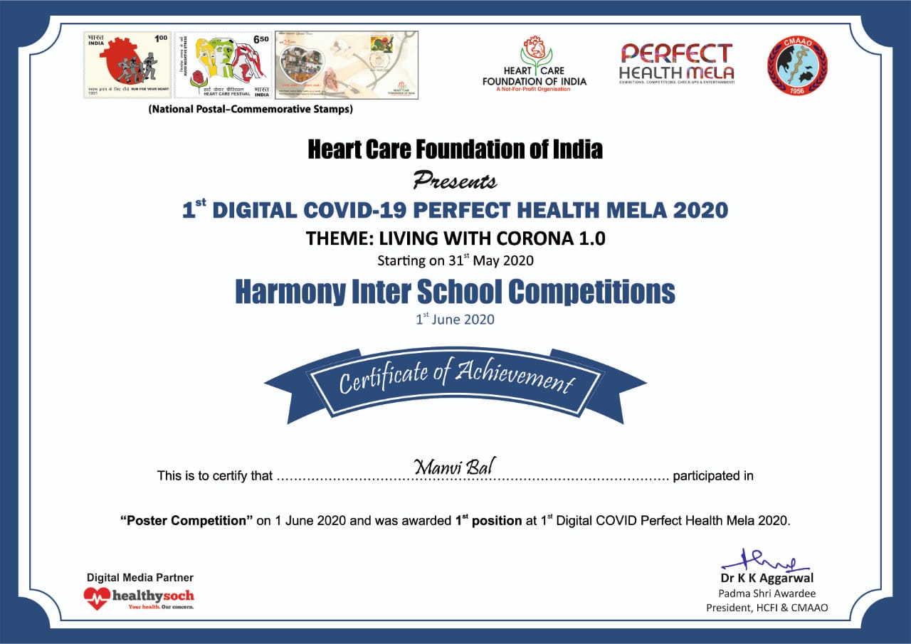 Achievement in state Level Drawing Competition (2020-2021)
