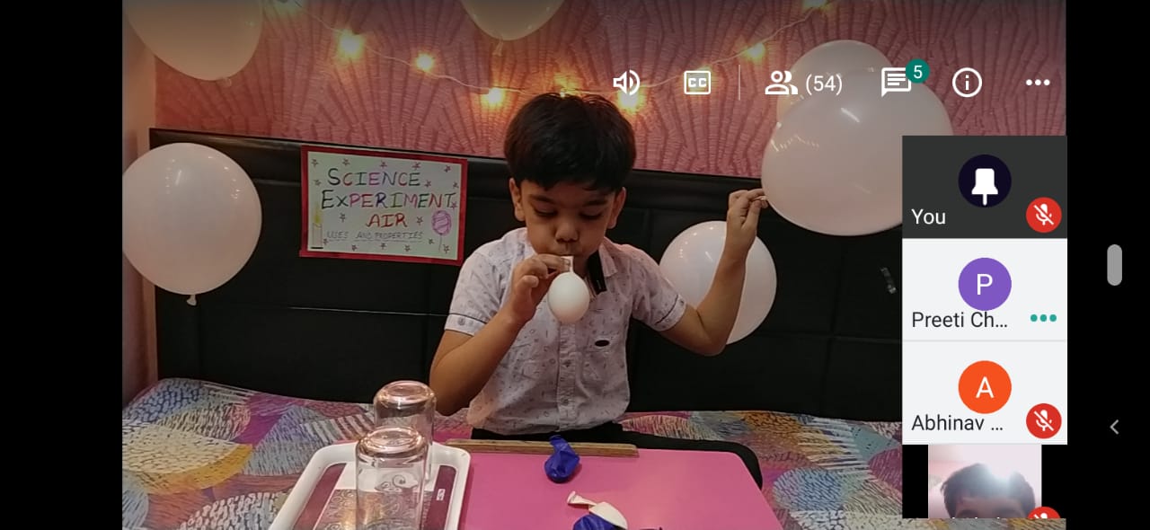 Science experiment on Air by class 2