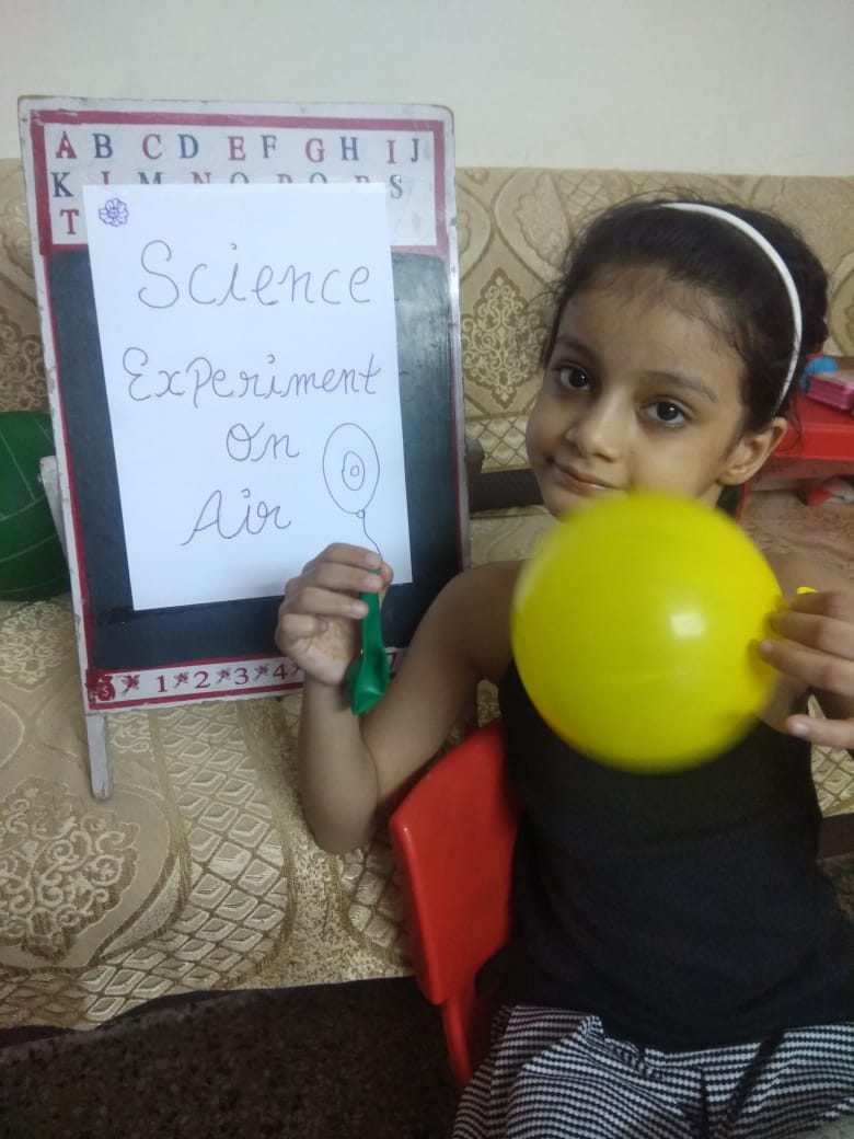 Science experiment on Air by class 2