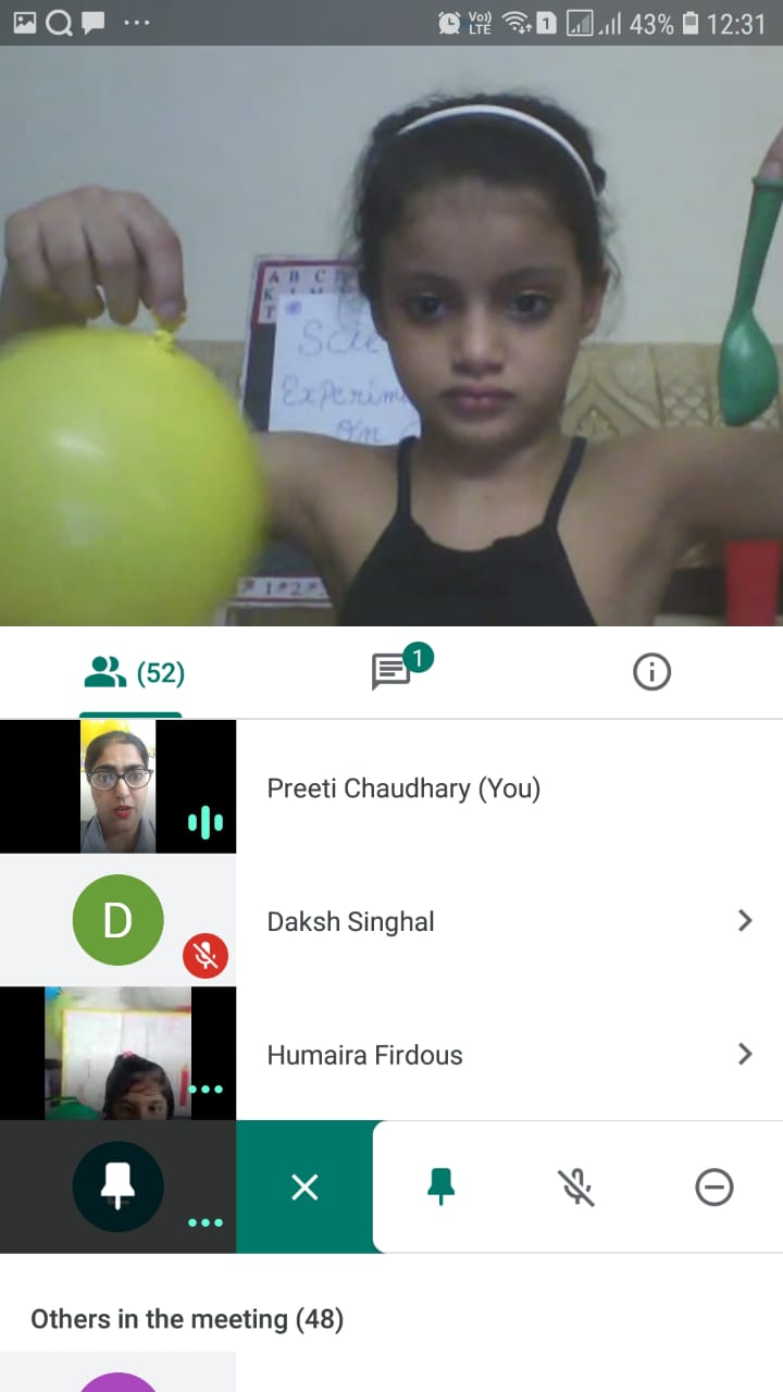 Science experiment on Air by class 2