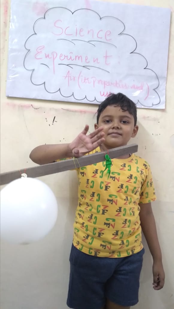 Science experiment on Air by class 2