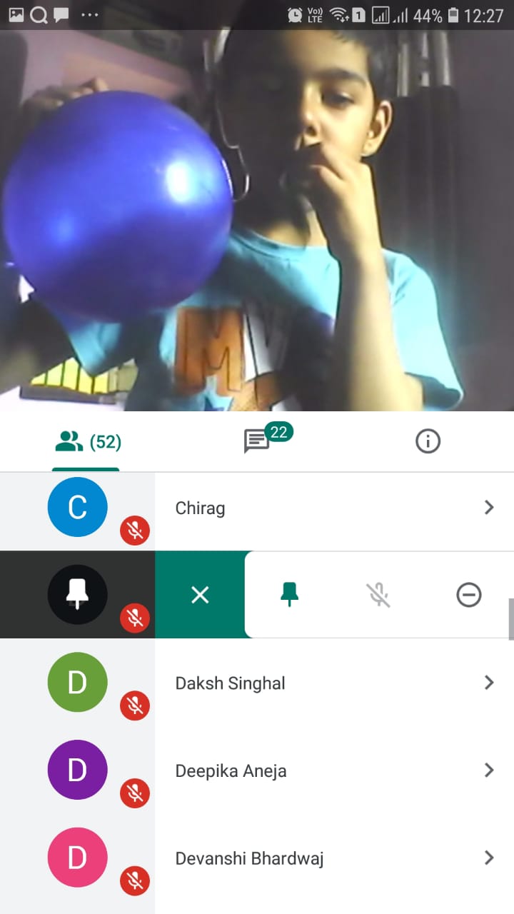 Science experiment on Air by class 2