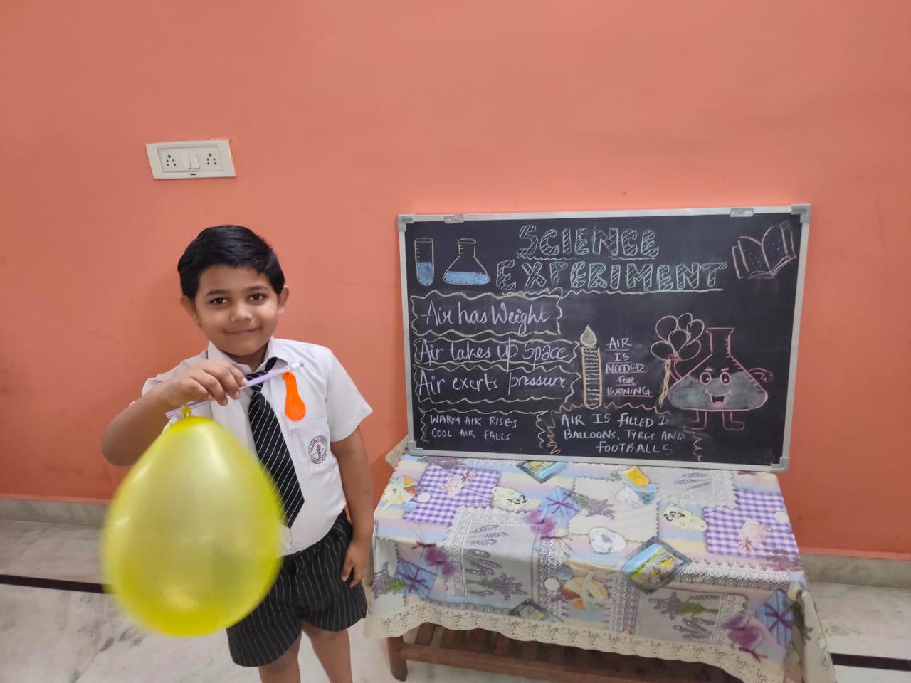 Science experiment on Air by class 2