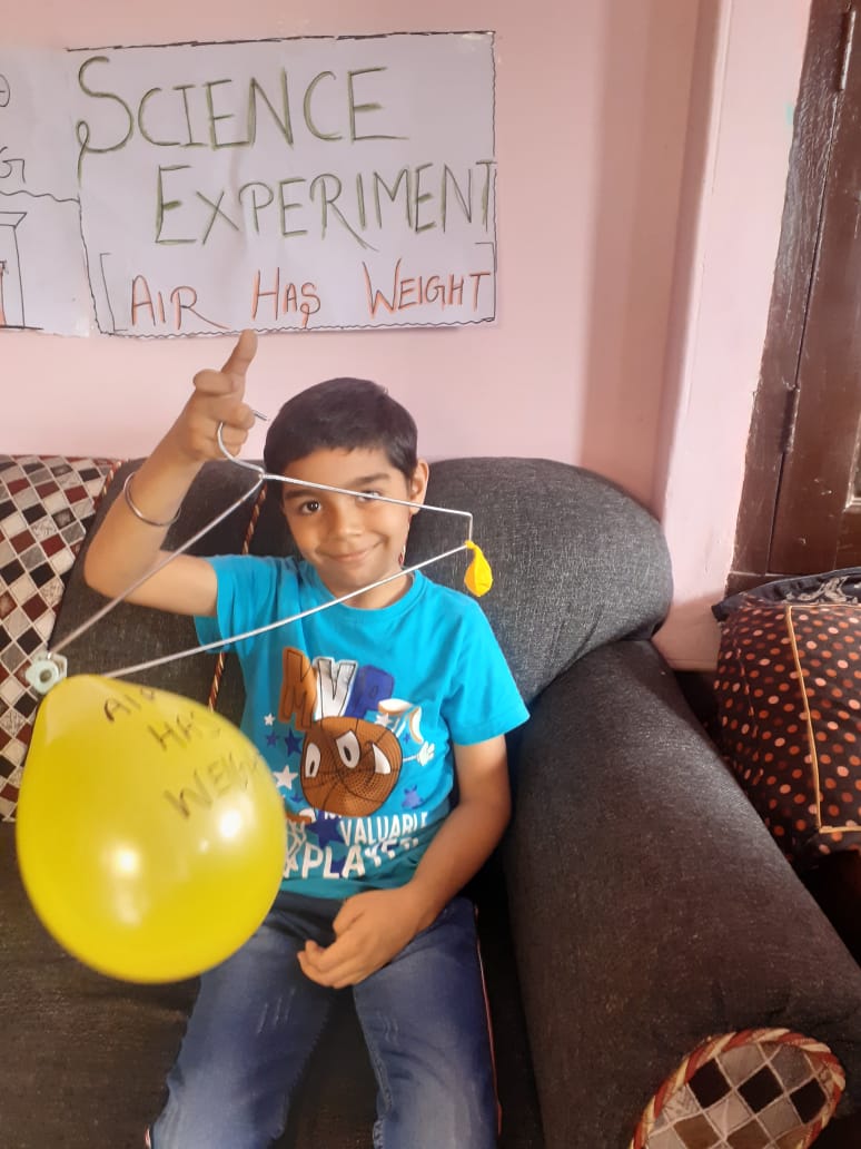 Science experiment on Air by class 2