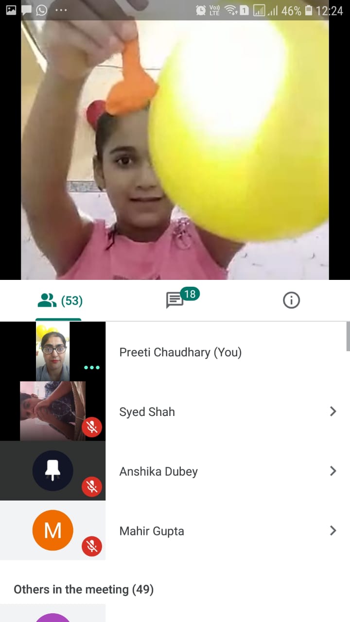 Science experiment on Air by class 2