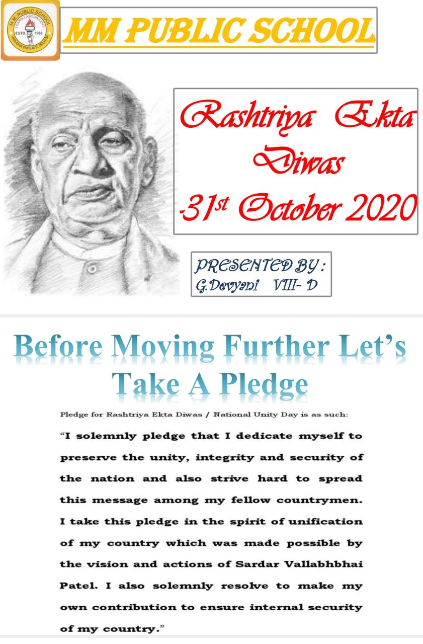 Rashtriya Ekta Diwas /National Unity Day