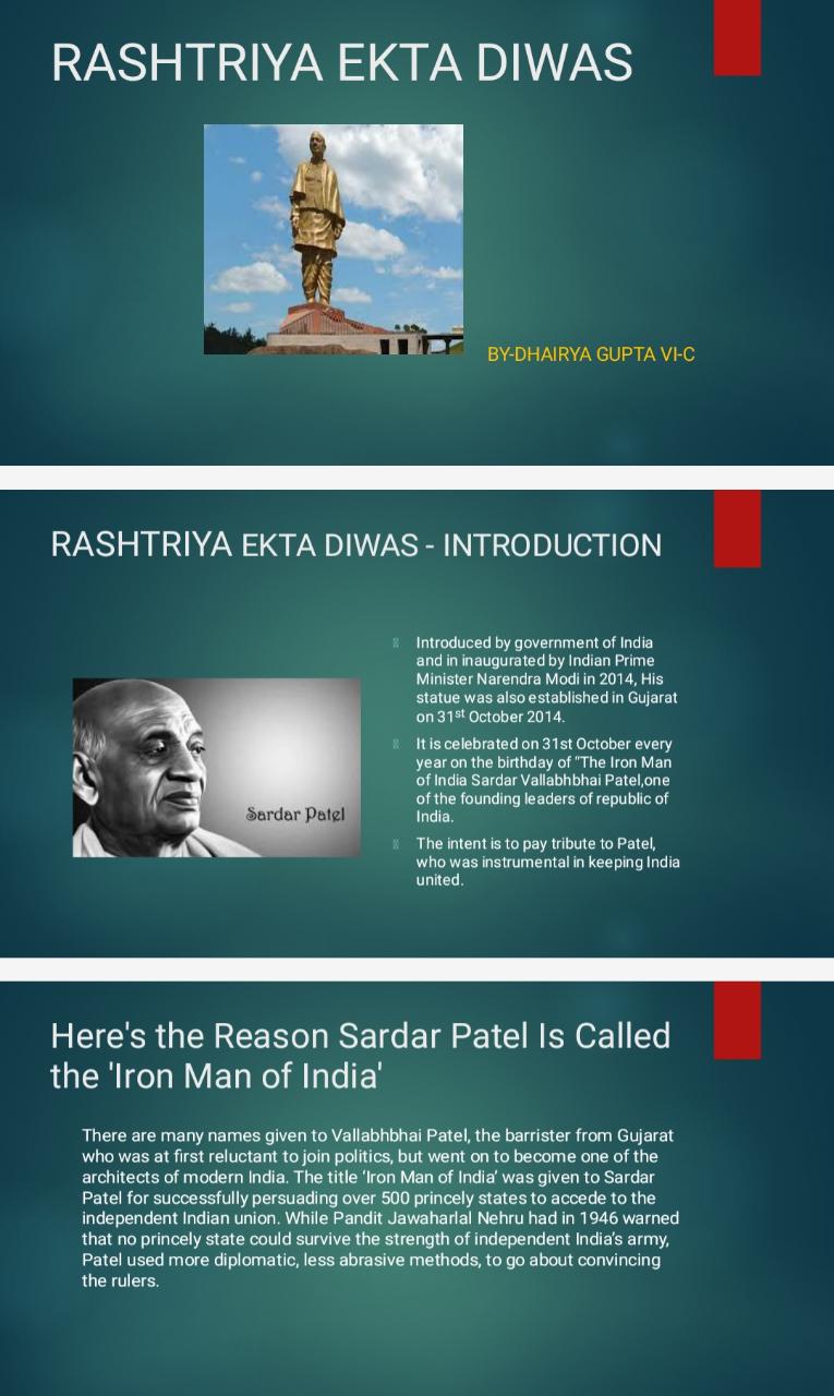 Rashtriya Ekta Diwas /National Unity Day