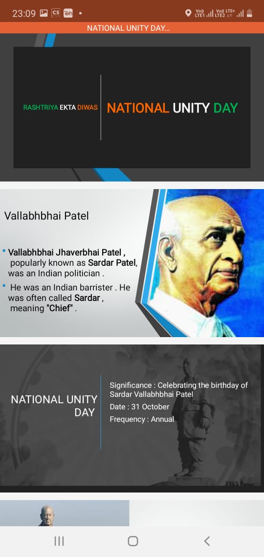 Rashtriya Ekta Diwas /National Unity Day