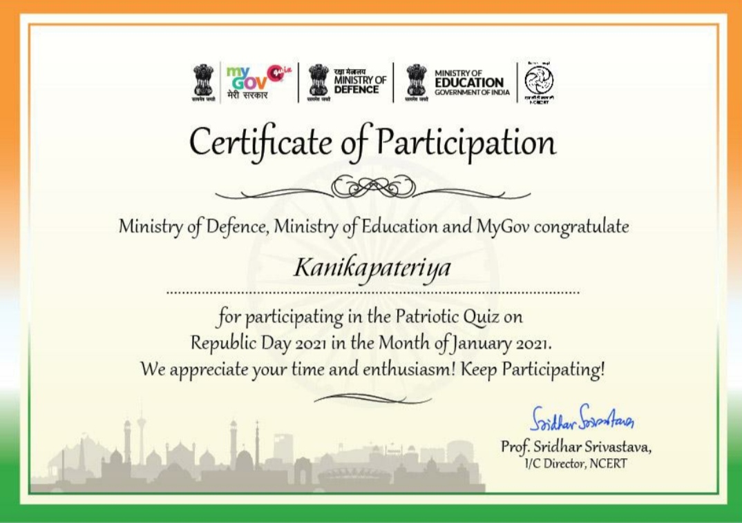 Participation in Patriotic Quiz