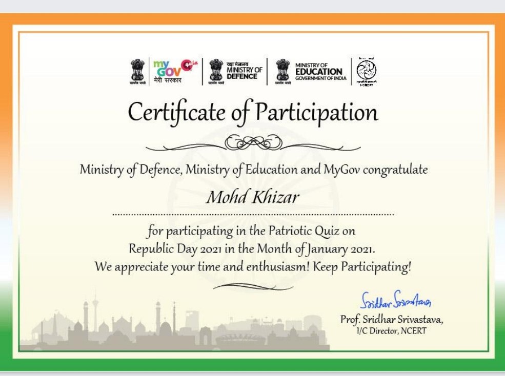 Participation in Patriotic Quiz