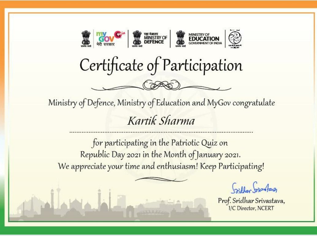 Participation in Patriotic Quiz