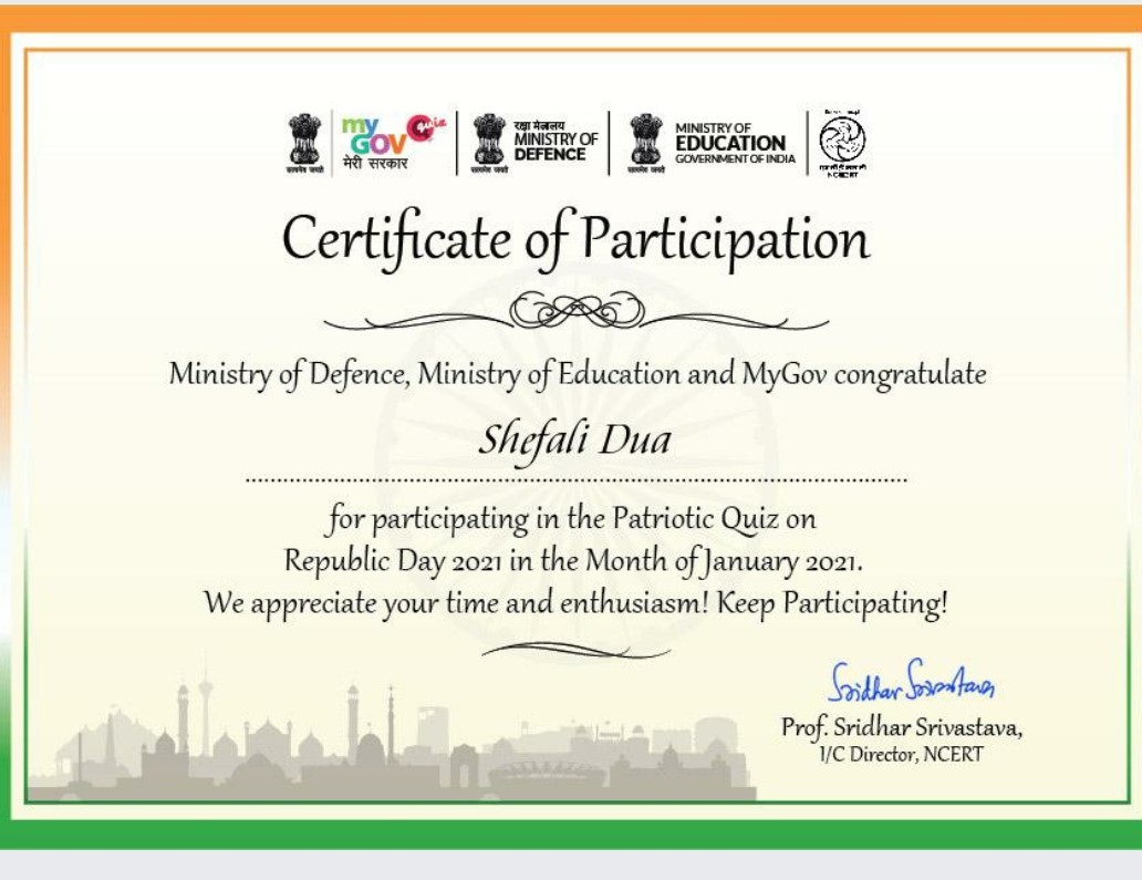 Participation in Patriotic Quiz
