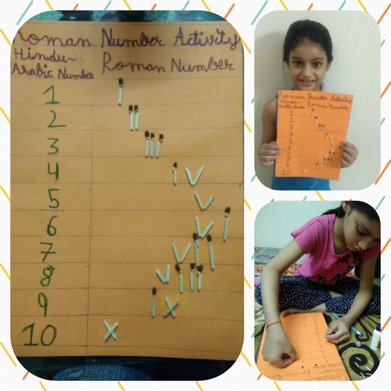 Maths Activity on Roman Numerals and Hindu-Arabic Numerals.