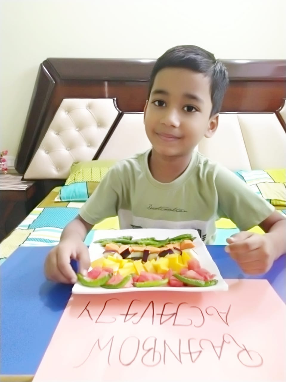 Preparing a Nutritional Food Rainbow.