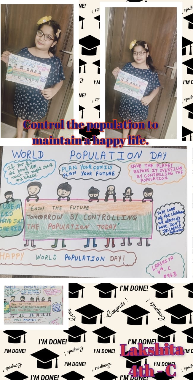 Poster making by students on Population Day