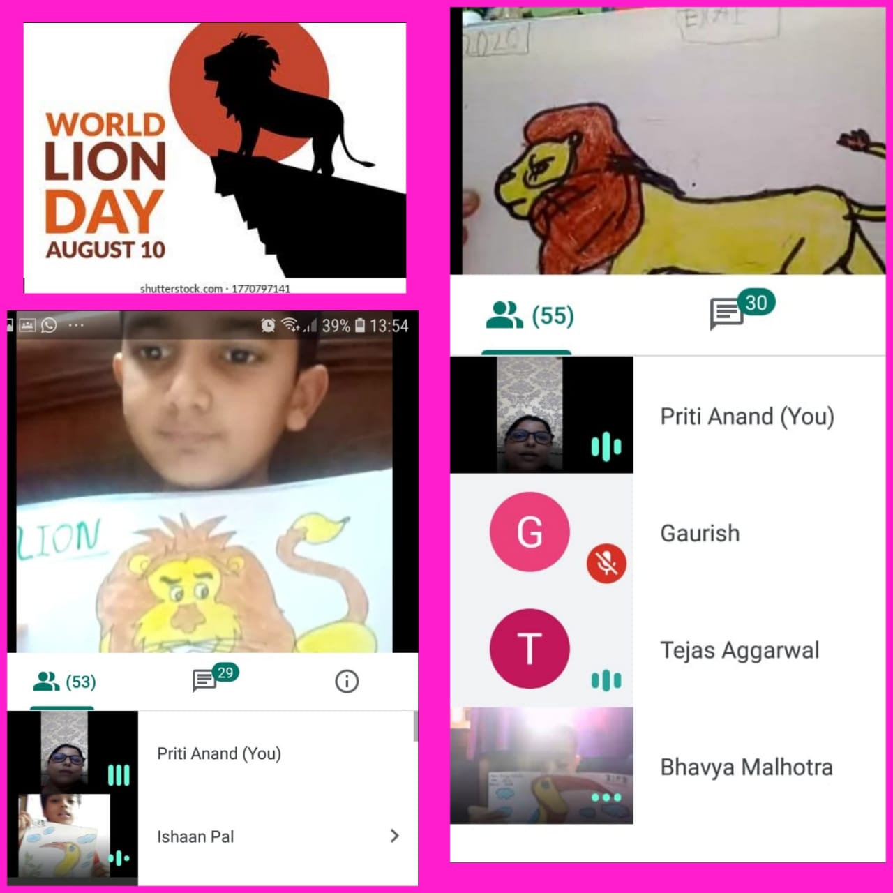 Activity on World Lion Day by Art n Craft students